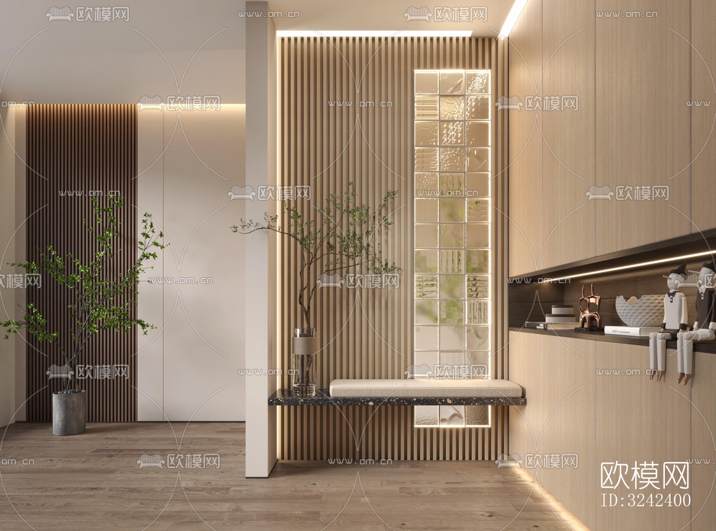 现代玄关过道效果图下载（渲染图5）