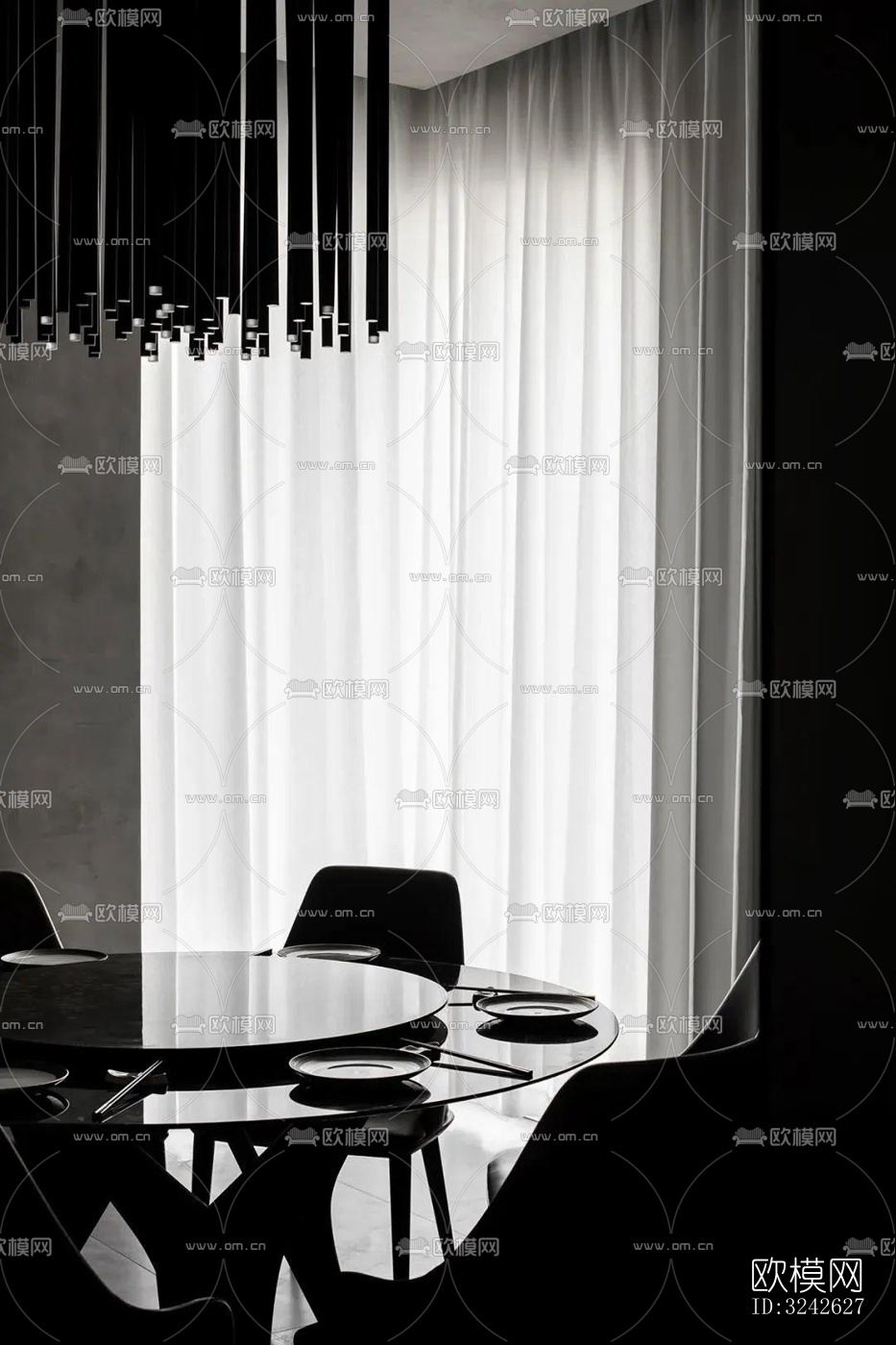 新中式中餐厅效果图下载（渲染图17）