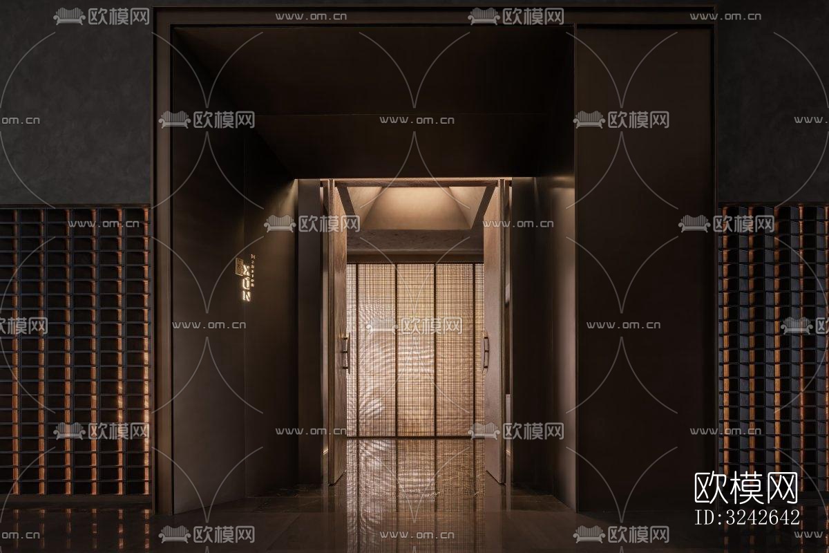 新中式中餐厅效果图下载（渲染图12）