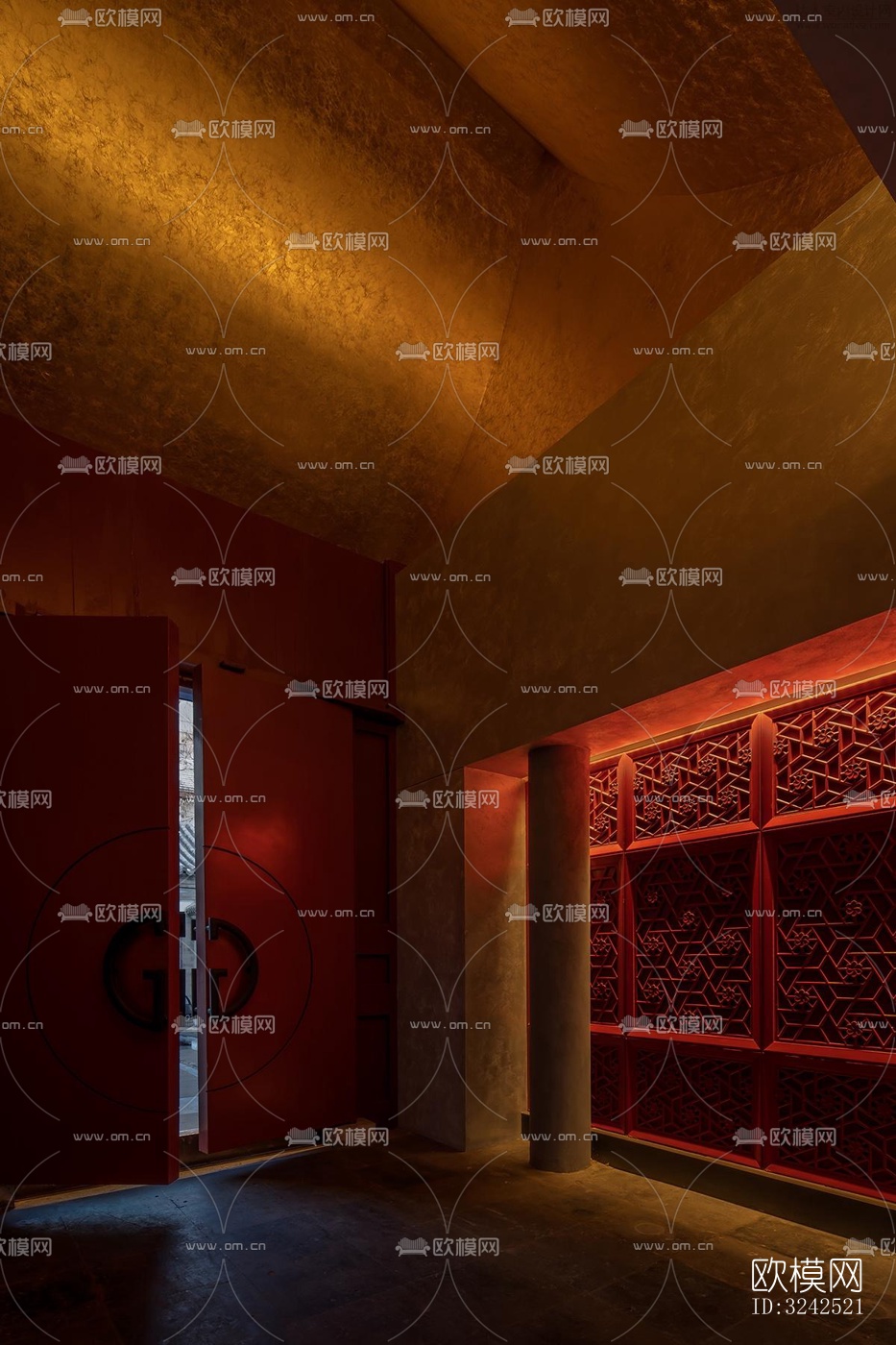 中式中餐厅效果图下载（渲染图6）