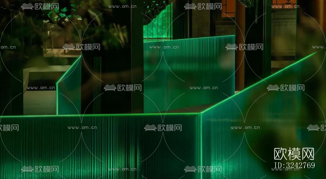 新中式中餐厅效果图下载（渲染图19）