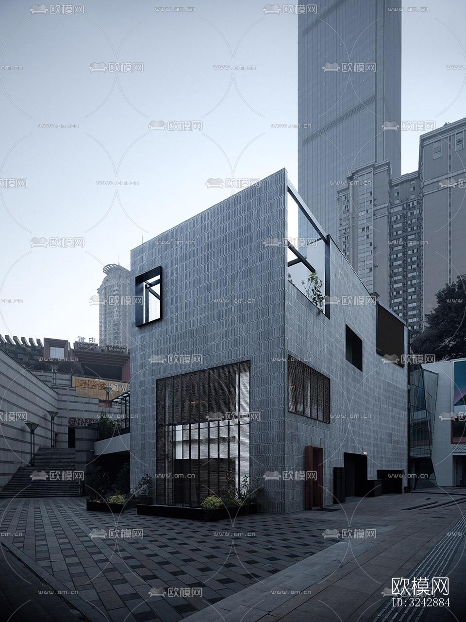 现代中餐厅效果图下载（渲染图15）