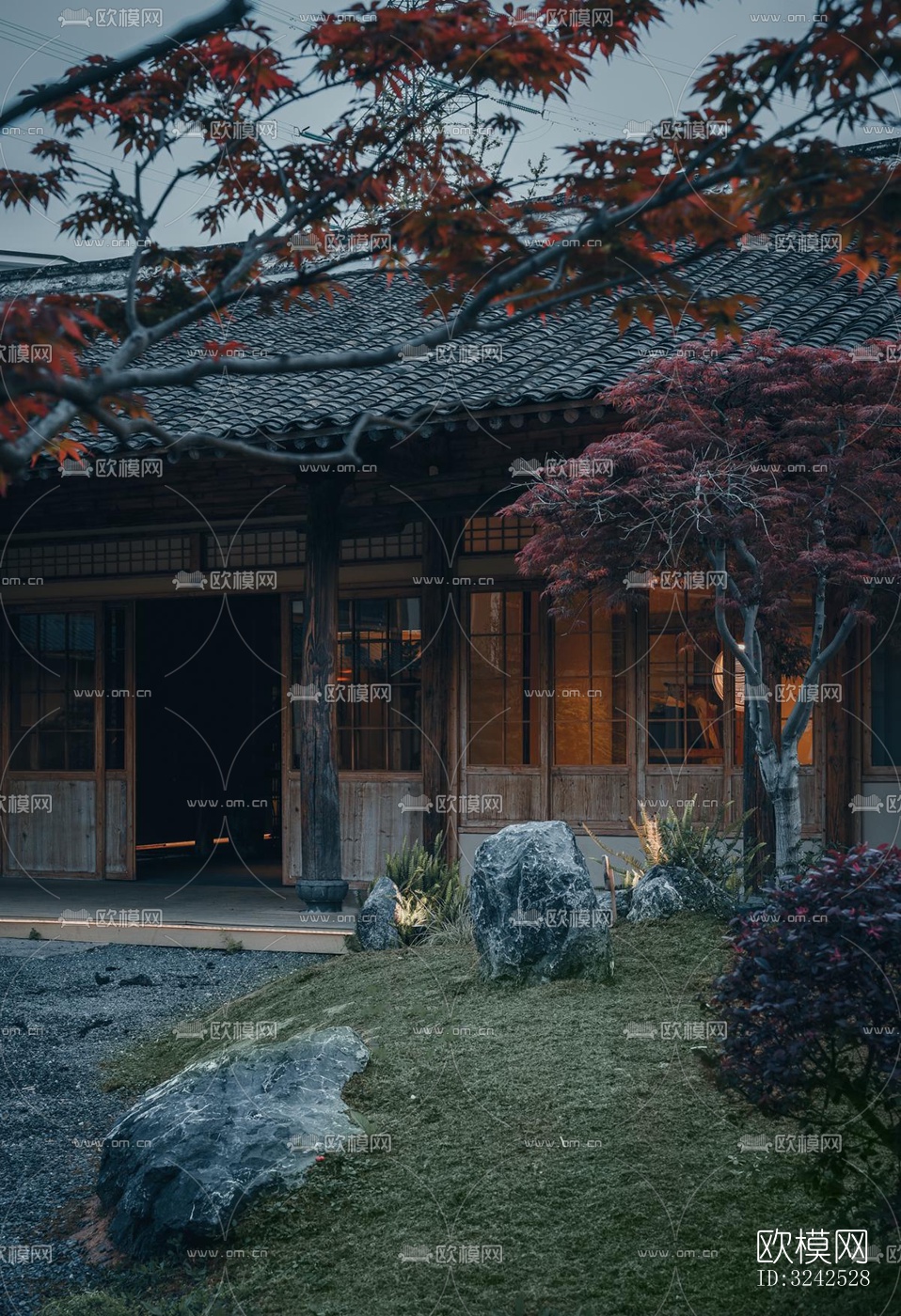 中式中餐厅效果图下载（渲染图1）