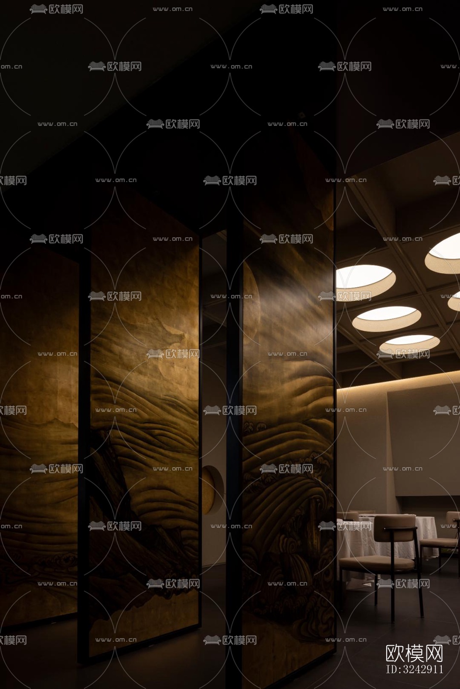 现代中餐厅效果图下载（渲染图19）