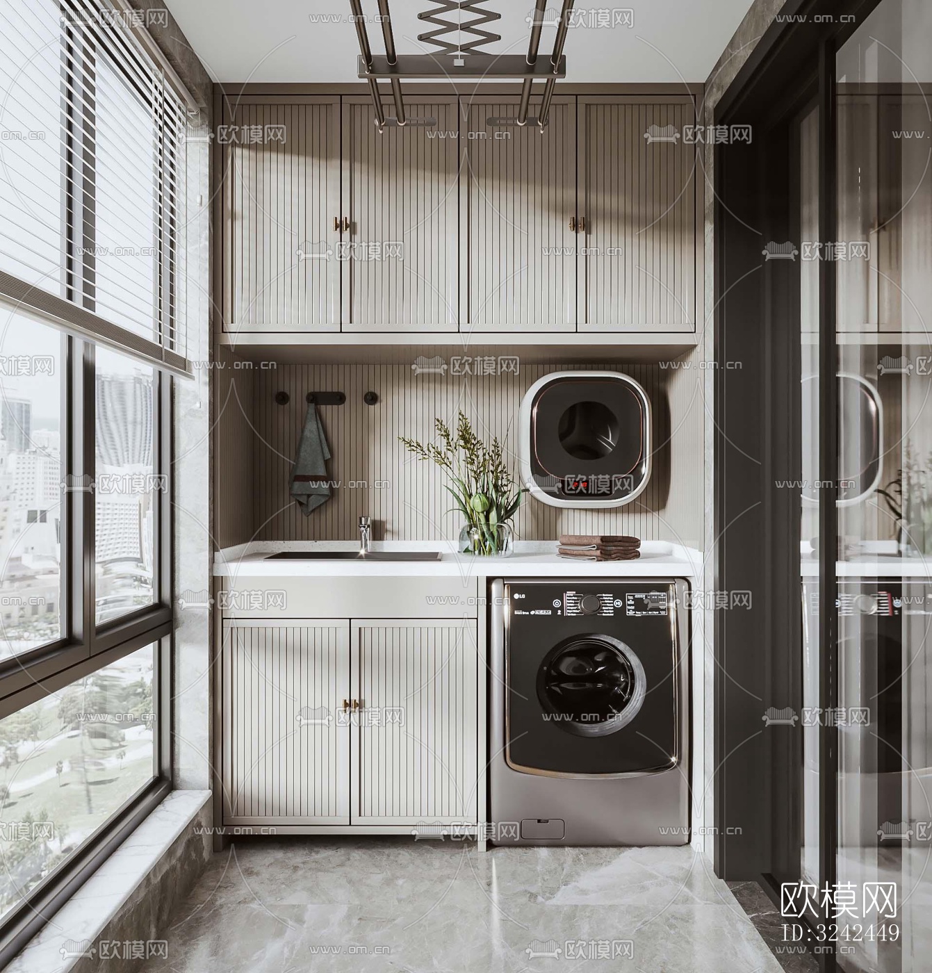 现代阳台花园效果图下载（渲染图4）