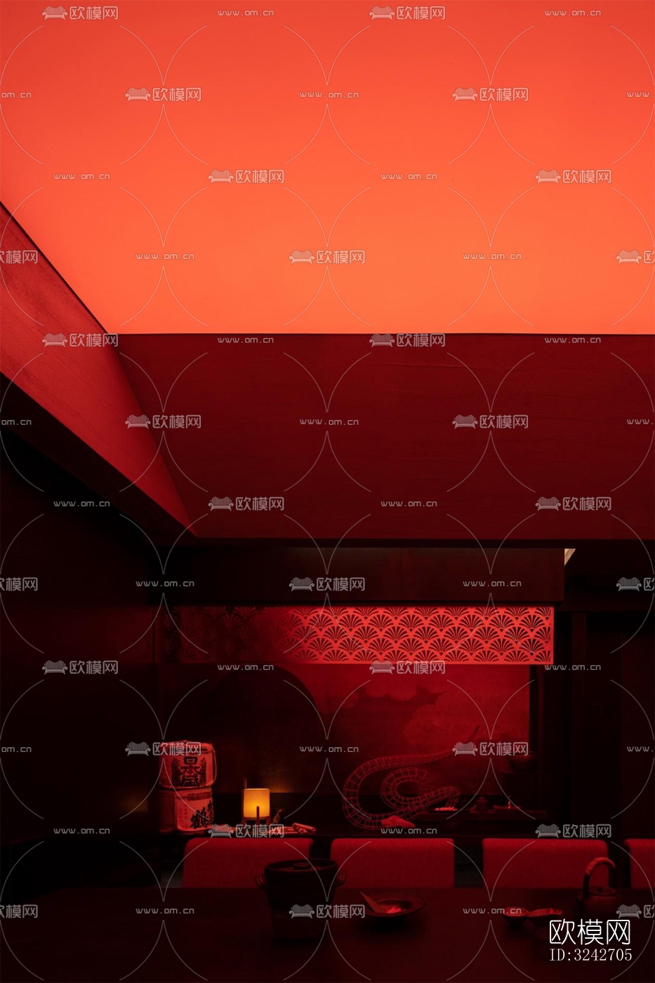 新中式中餐厅效果图下载（渲染图11）