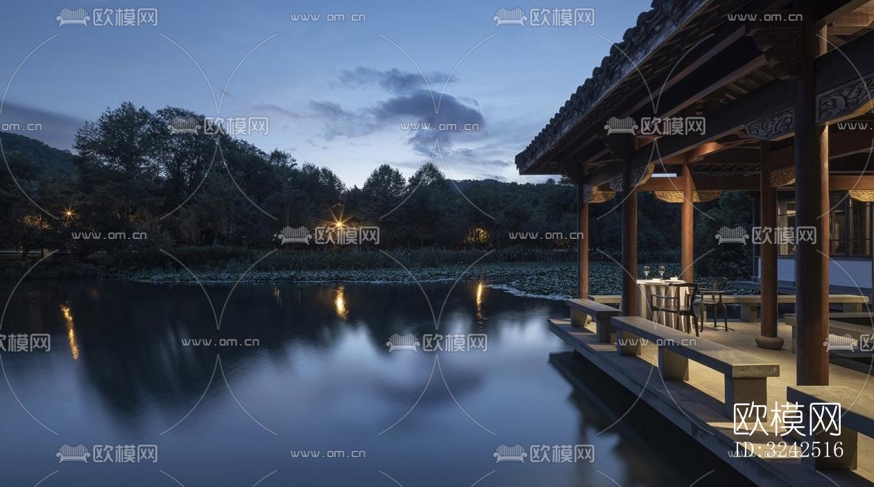 中式中餐厅效果图下载（渲染图20）