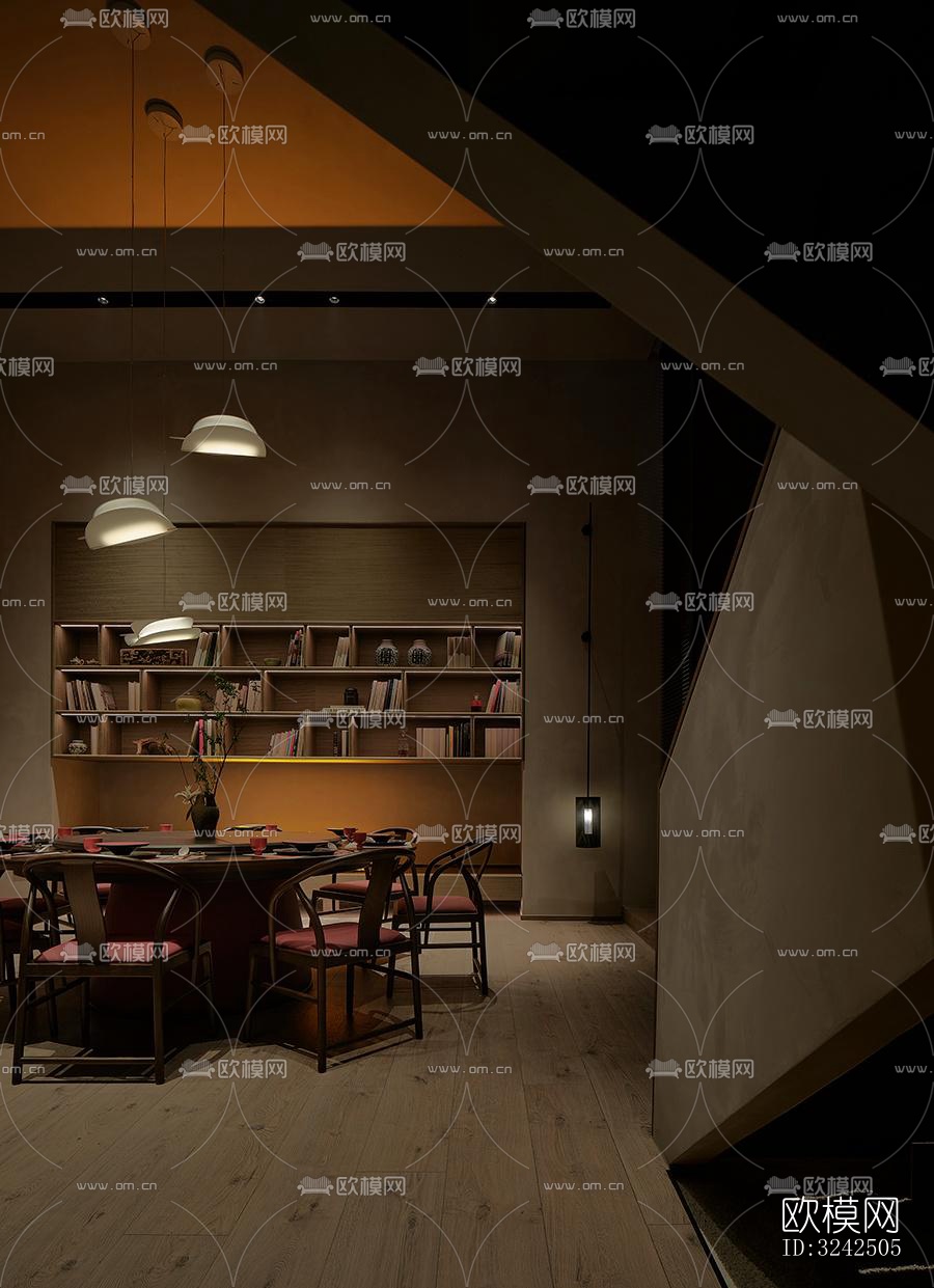 中古风中餐厅效果图下载（渲染图14）