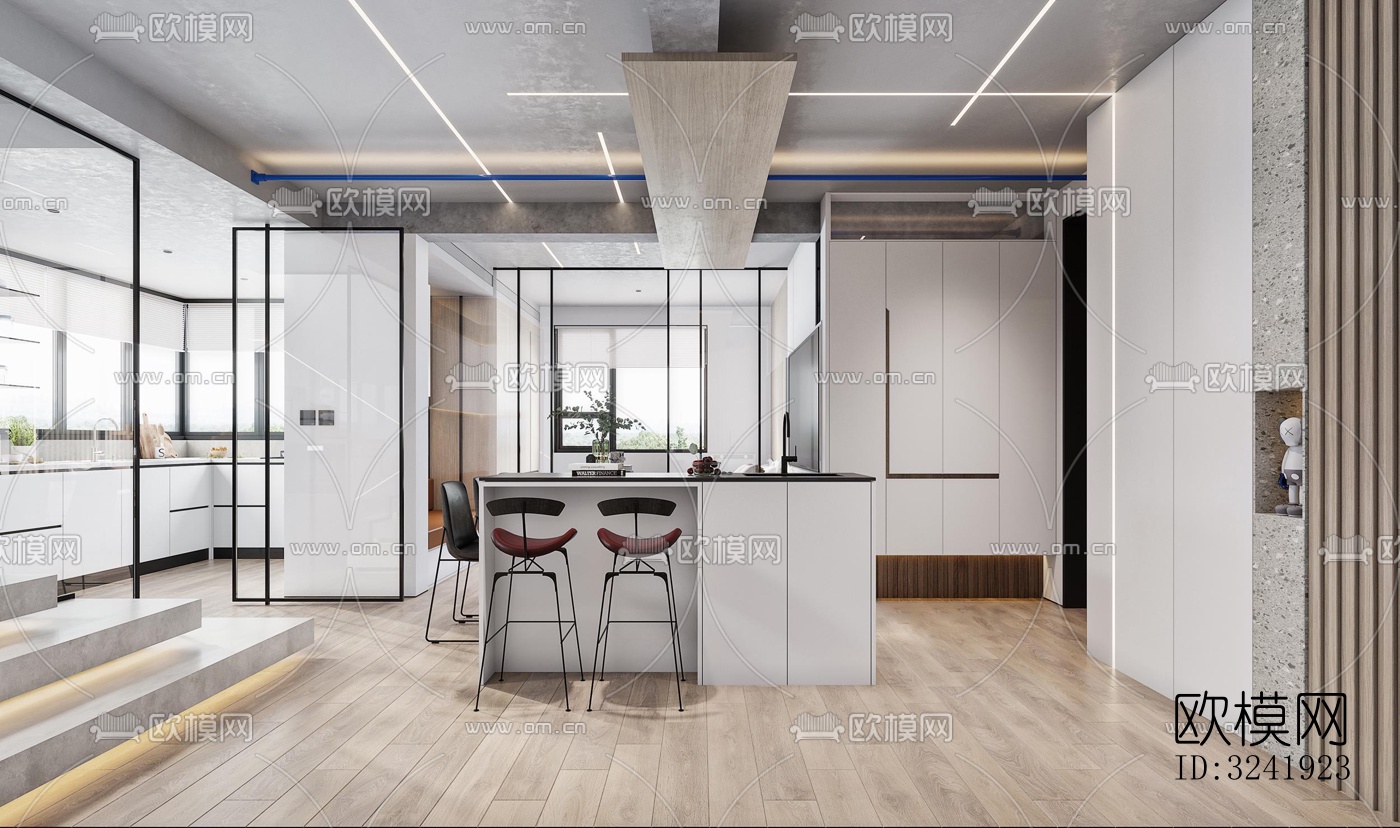 现代公寓效果图下载（渲染图14）