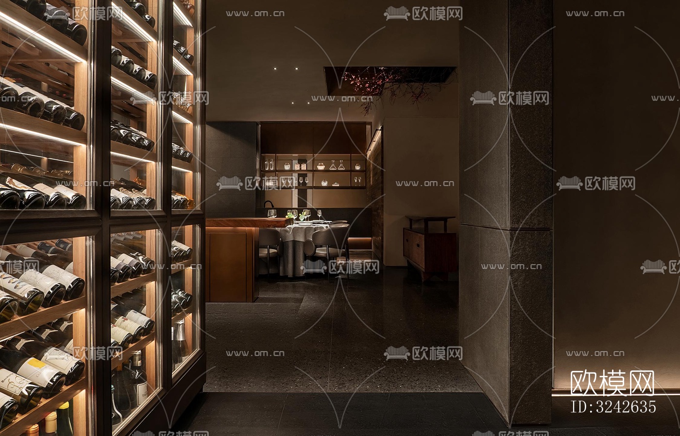 新中式中餐厅效果图下载（渲染图2）