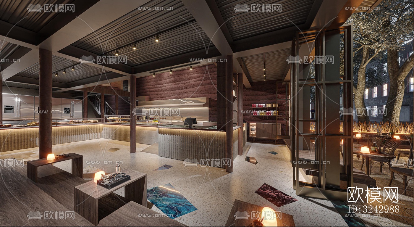 侘寂咖啡奶茶效果图下载（渲染图11）