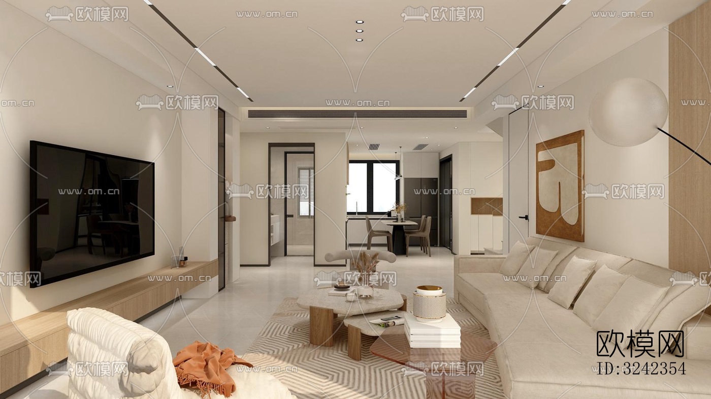 现代客餐厅效果图下载（渲染图11）