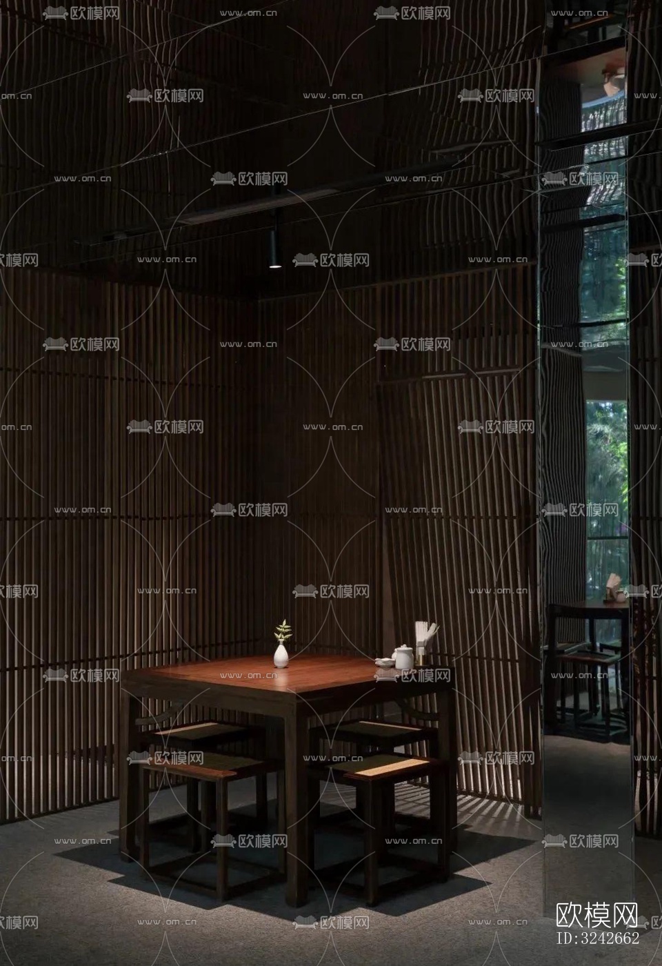 新中式中餐厅效果图下载（渲染图9）