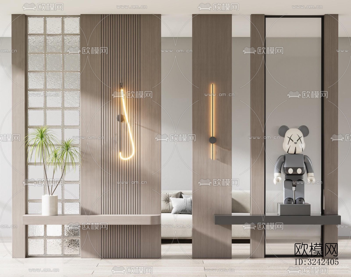 现代玄关过道效果图下载（渲染图5）