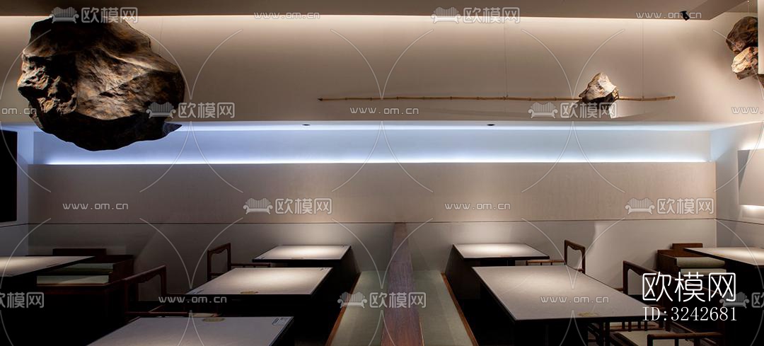 新中式中餐厅效果图下载（渲染图18）