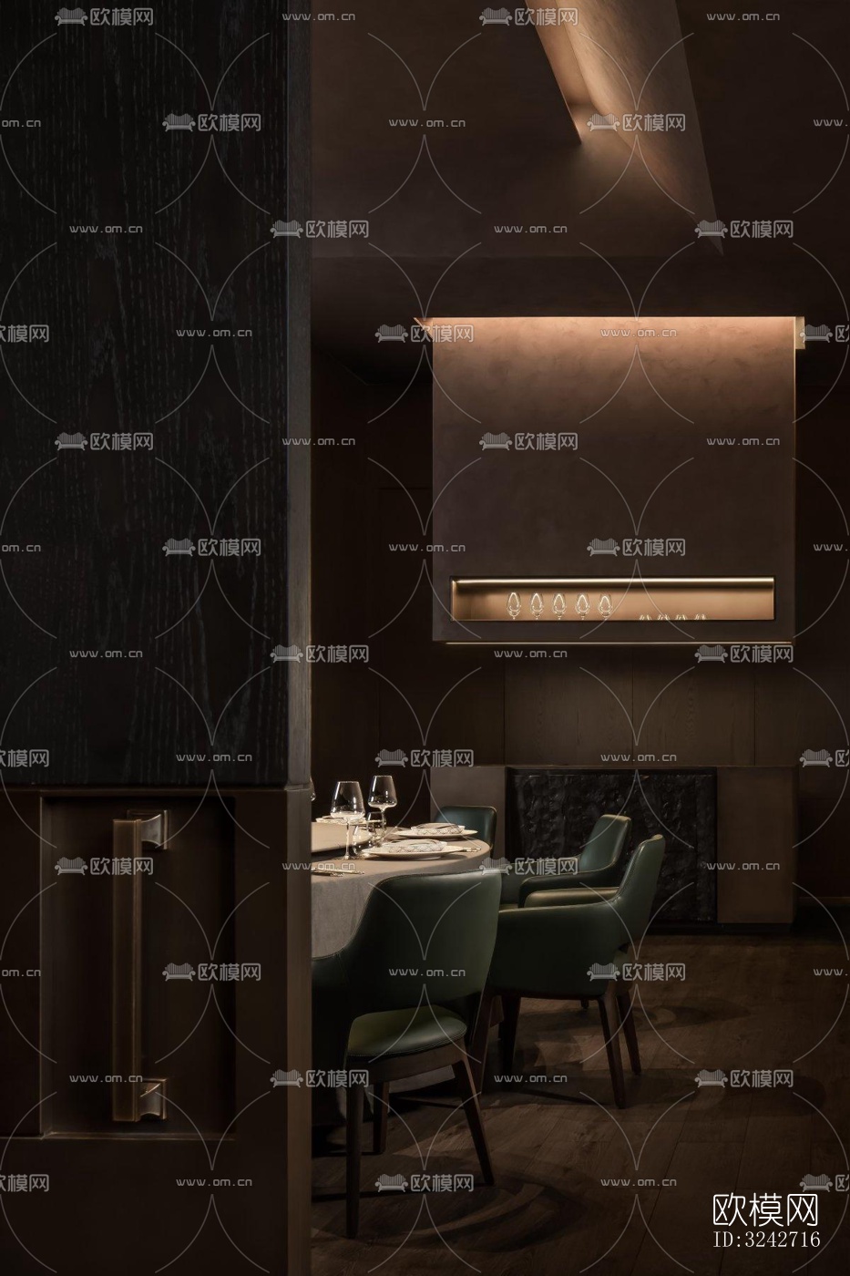 新中式中餐厅效果图下载（渲染图9）