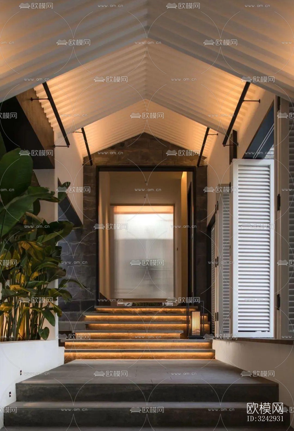 现代中餐厅效果图下载（渲染图6）