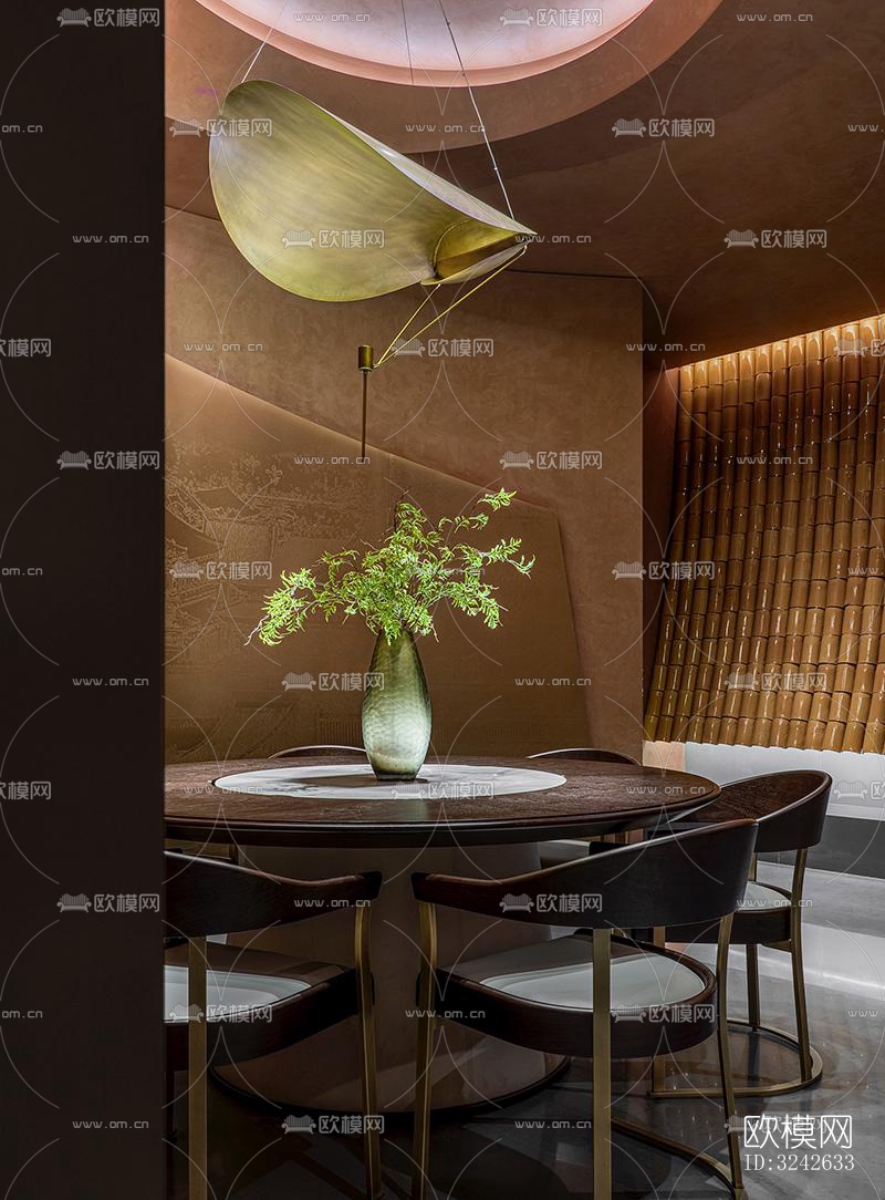 新中式中餐厅效果图下载（渲染图8）