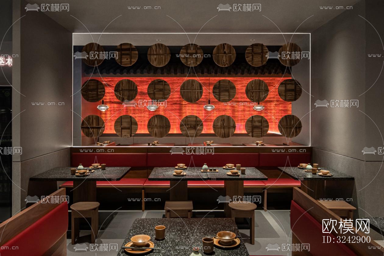 现代中餐厅效果图下载（渲染图12）