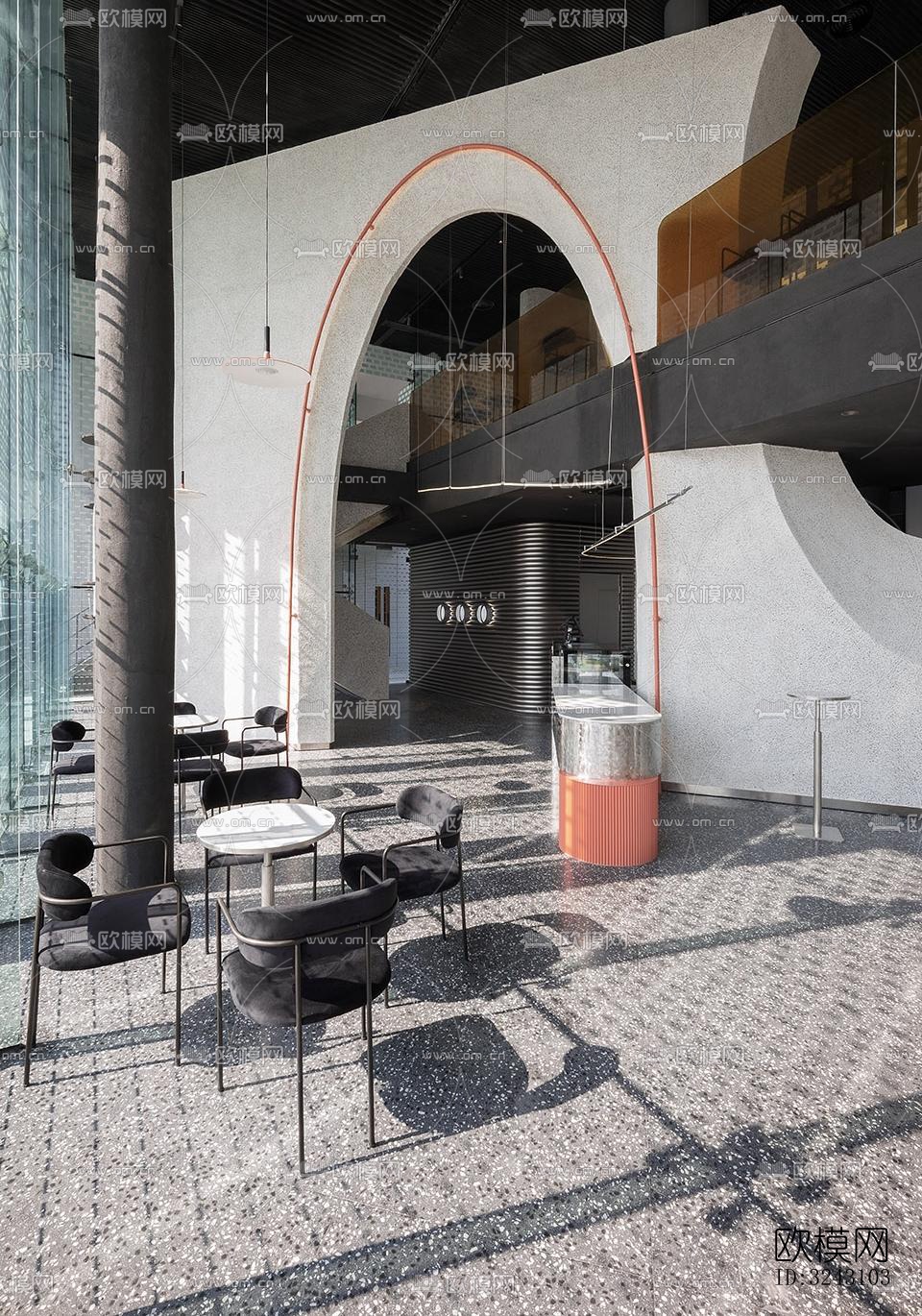 现代咖啡奶茶效果图下载（渲染图9）