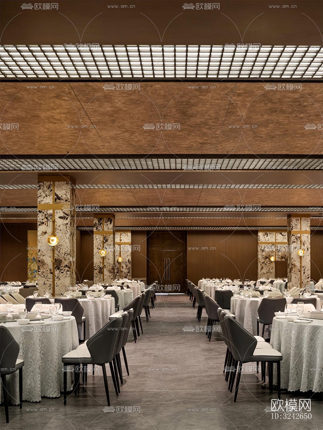 新中式中餐厅效果图下载（渲染图8）