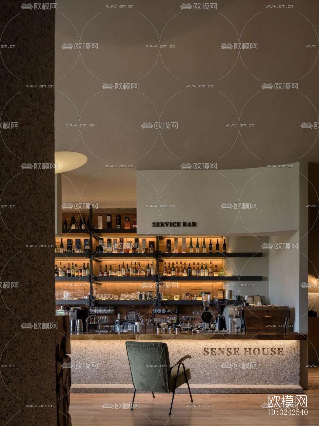 侘寂中餐厅效果图下载（渲染图6）