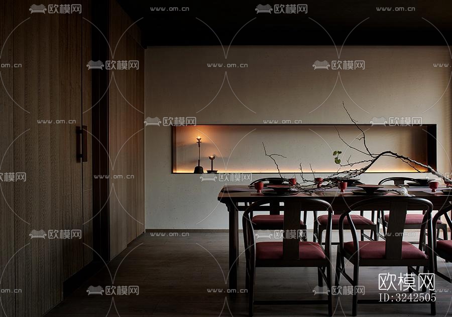 中古风中餐厅效果图下载（渲染图13）