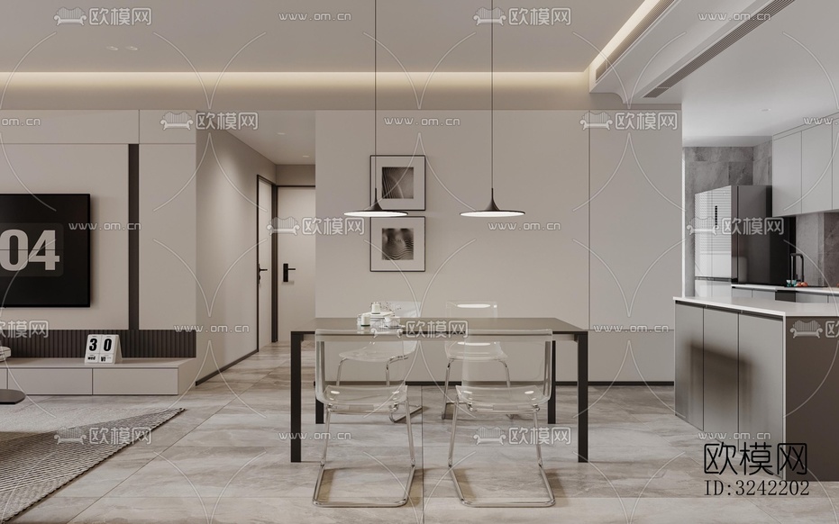 現(xiàn)代客餐廳效果圖下載(渲染圖7)