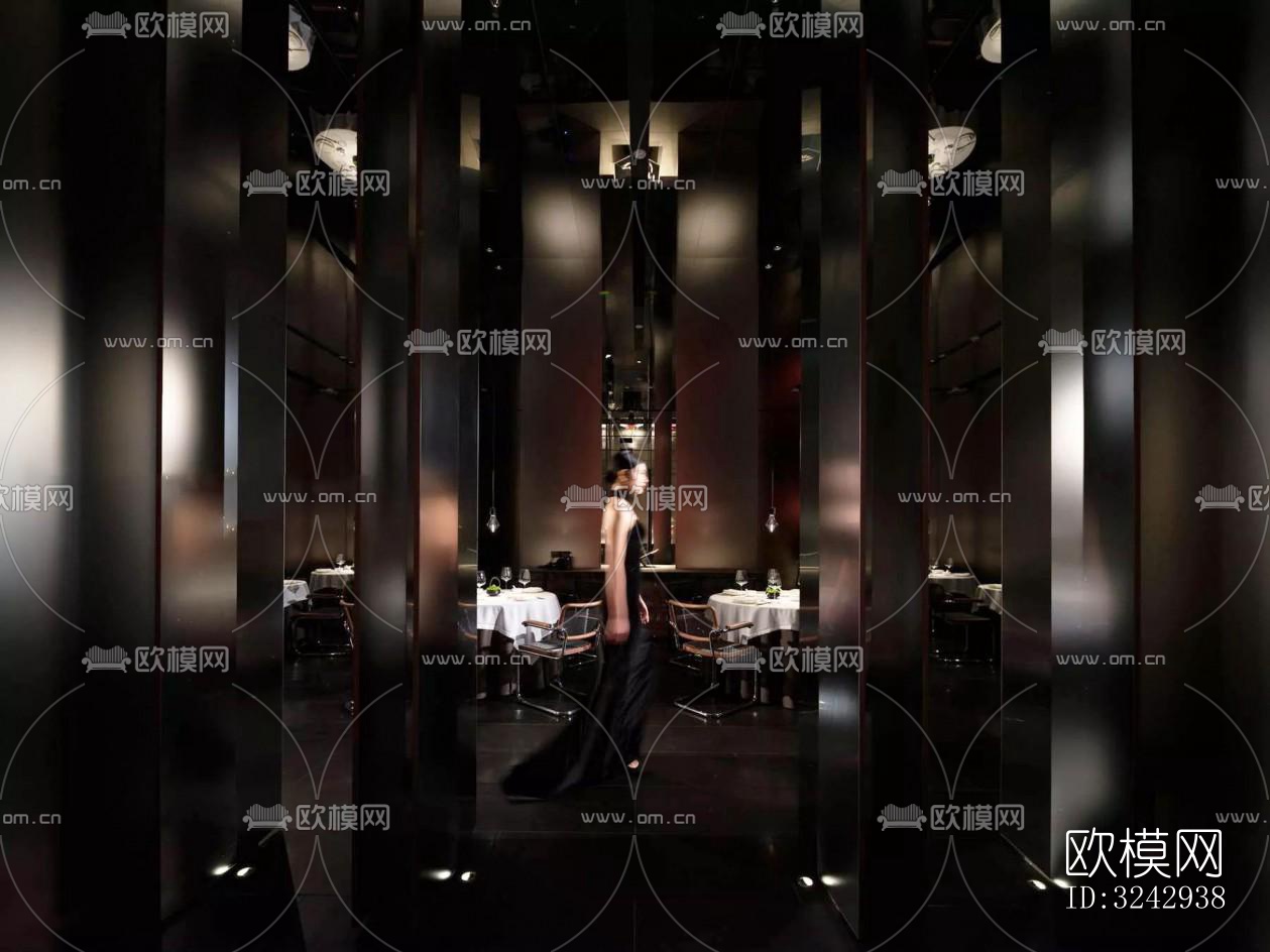 现代中餐厅效果图下载（渲染图1）