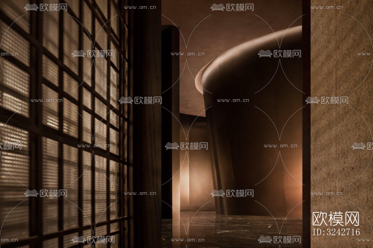 新中式中餐厅效果图下载（渲染图2）