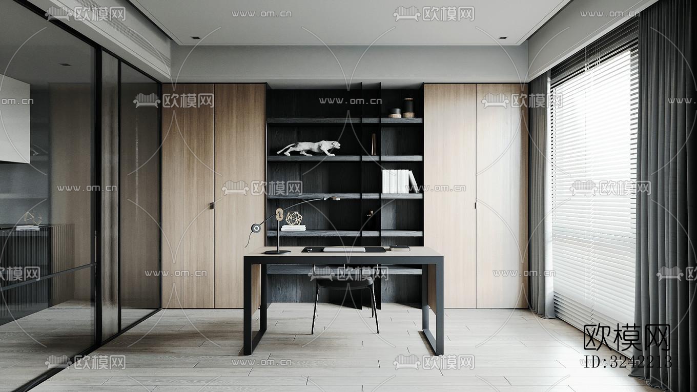 现代客餐厅效果图下载（渲染图3）