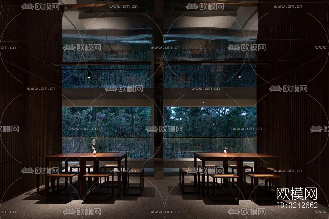 新中式中餐厅效果图下载（渲染图8）