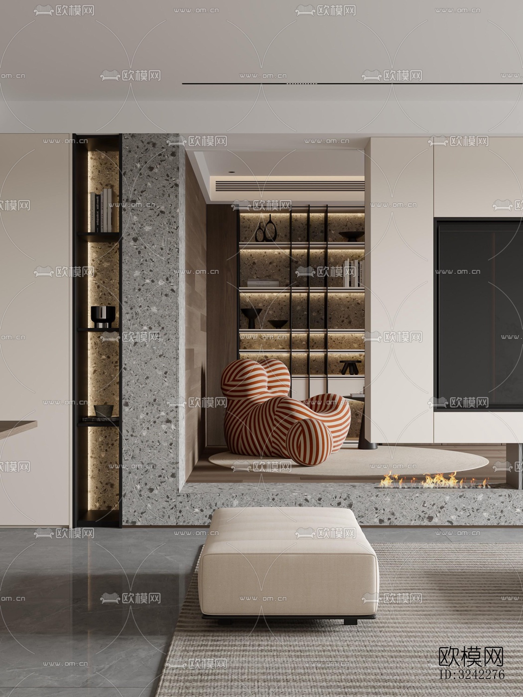 现代客餐厅效果图下载（渲染图5）