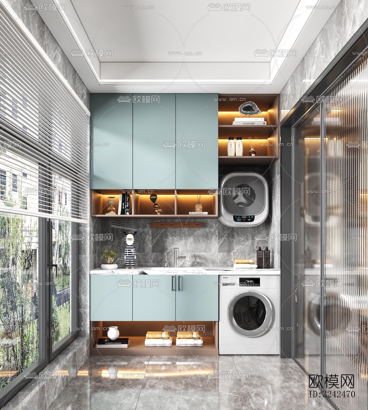 现代阳台花园效果图下载（渲染图3）