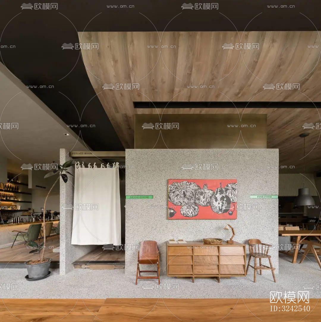 侘寂中餐厅效果图下载（渲染图8）