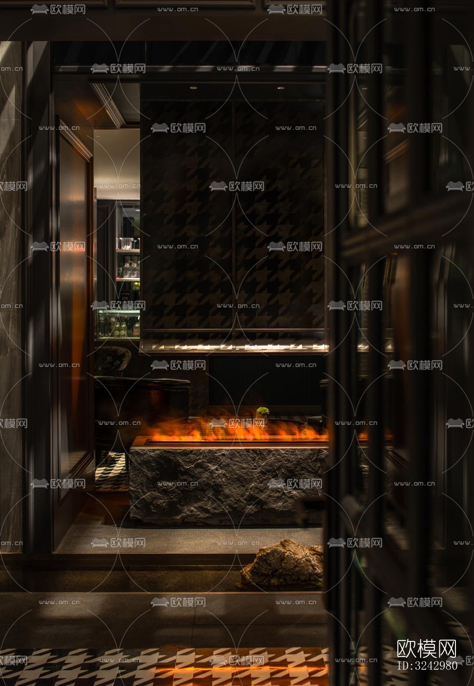 美式中餐厅效果图下载（渲染图3）