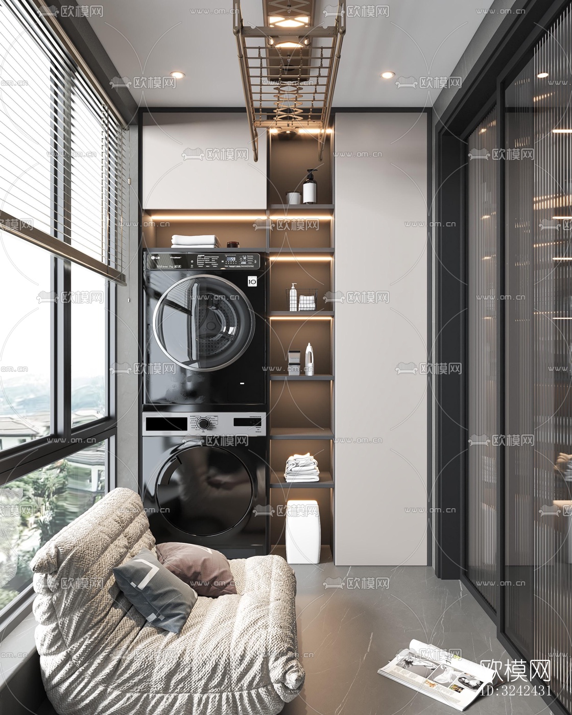 现代阳台花园效果图下载（渲染图2）