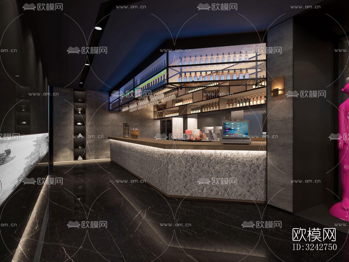 新中式中餐厅效果图下载（渲染图8）