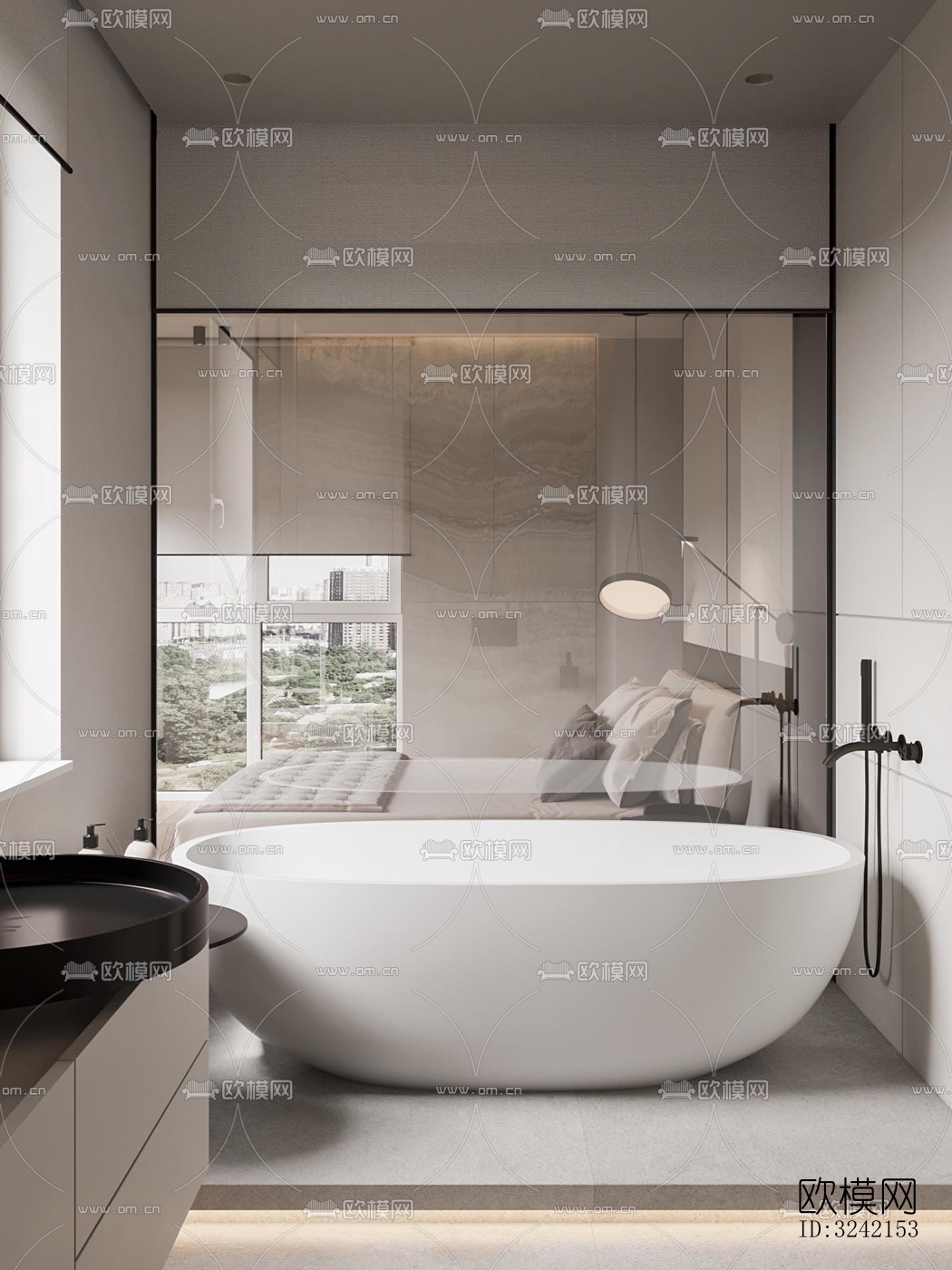 现代客餐厅效果图下载（渲染图17）