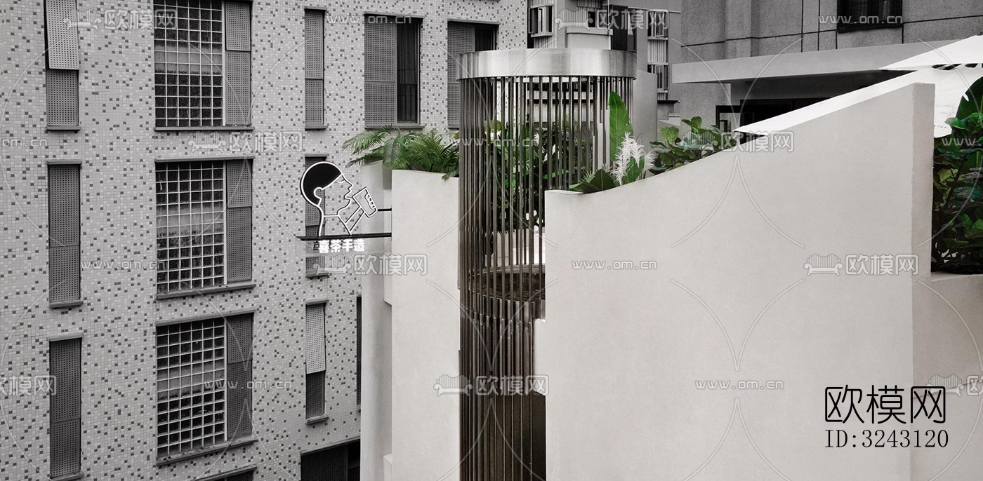 现代咖啡奶茶效果图下载（渲染图13）