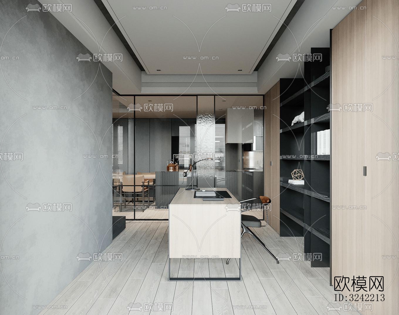 现代客餐厅效果图下载（渲染图12）