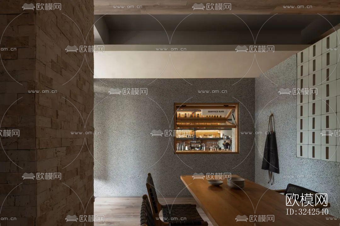 侘寂中餐厅效果图下载（渲染图16）