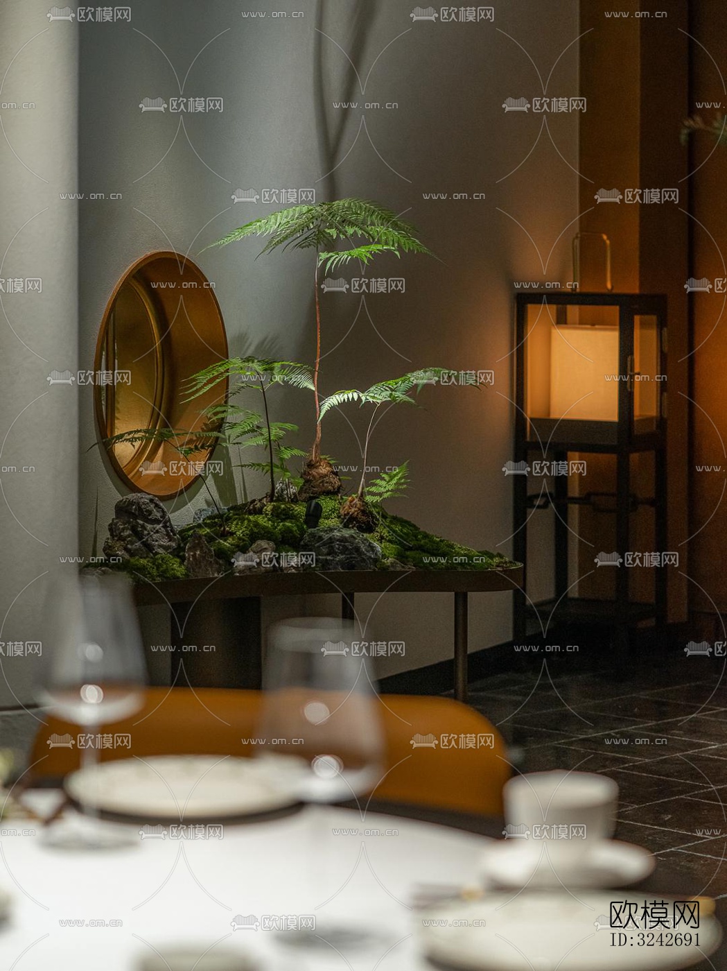 新中式中餐厅效果图下载（渲染图11）