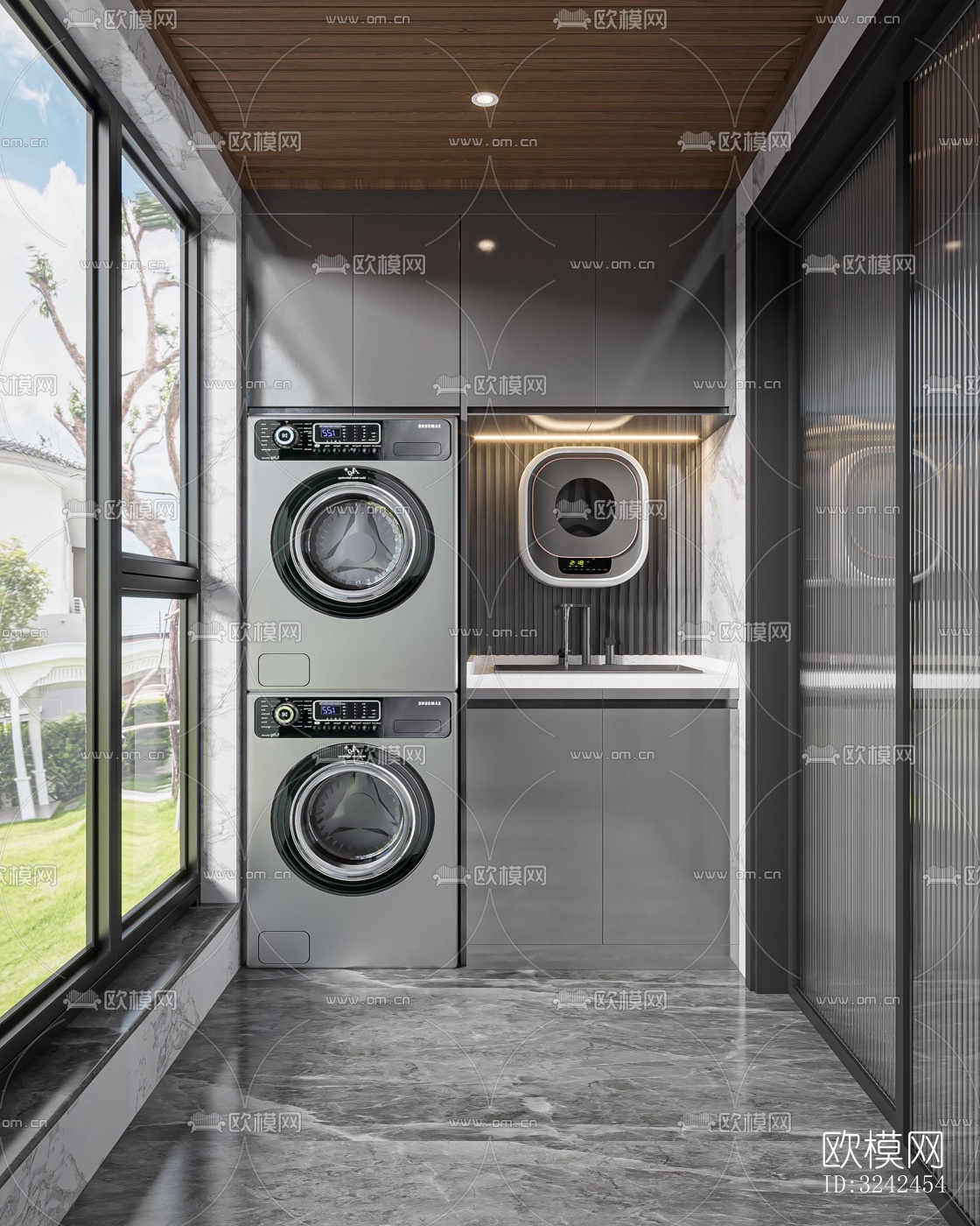 现代阳台花园效果图下载（渲染图5）