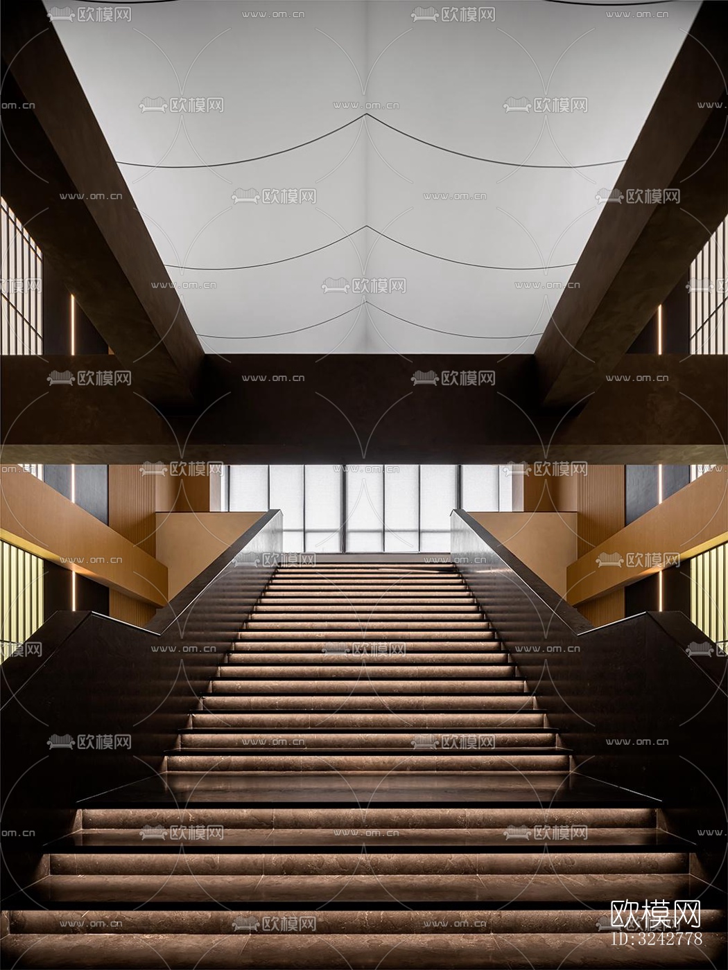 新中式中餐厅效果图下载（渲染图4）