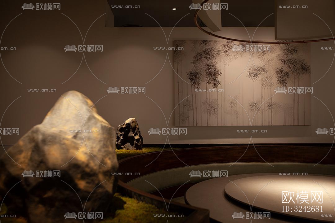 新中式中餐厅效果图下载（渲染图11）