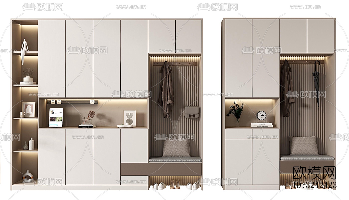 现代玄关过道效果图下载（渲染图2）