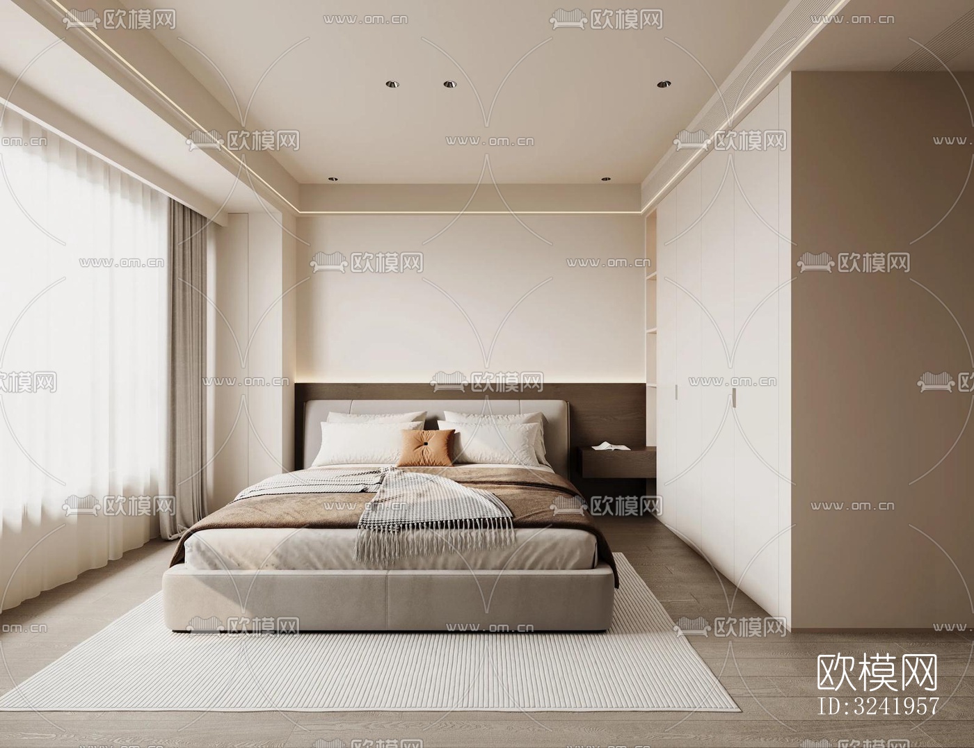 现代大平层效果图下载（渲染图6）