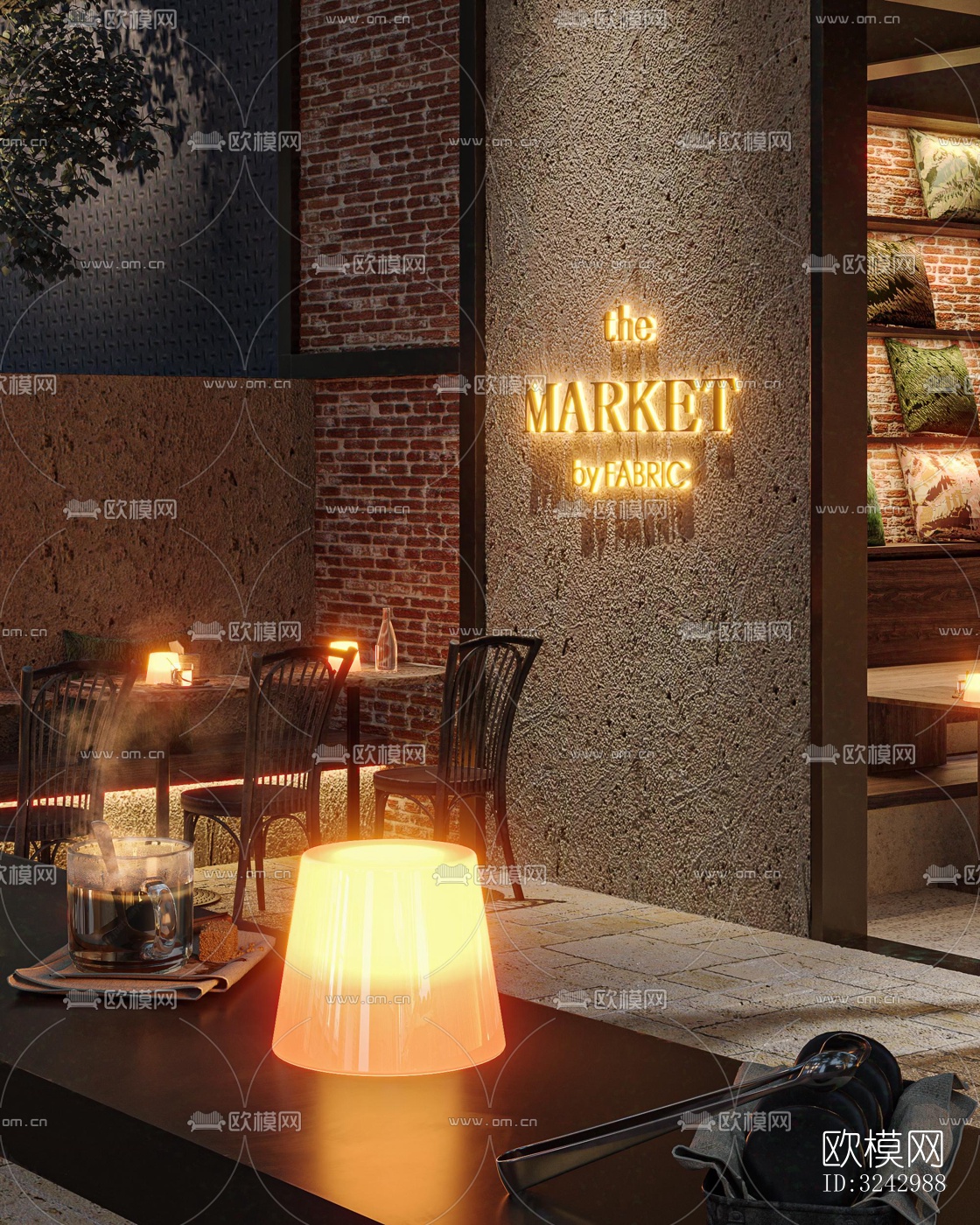 侘寂咖啡奶茶效果图下载（渲染图20）