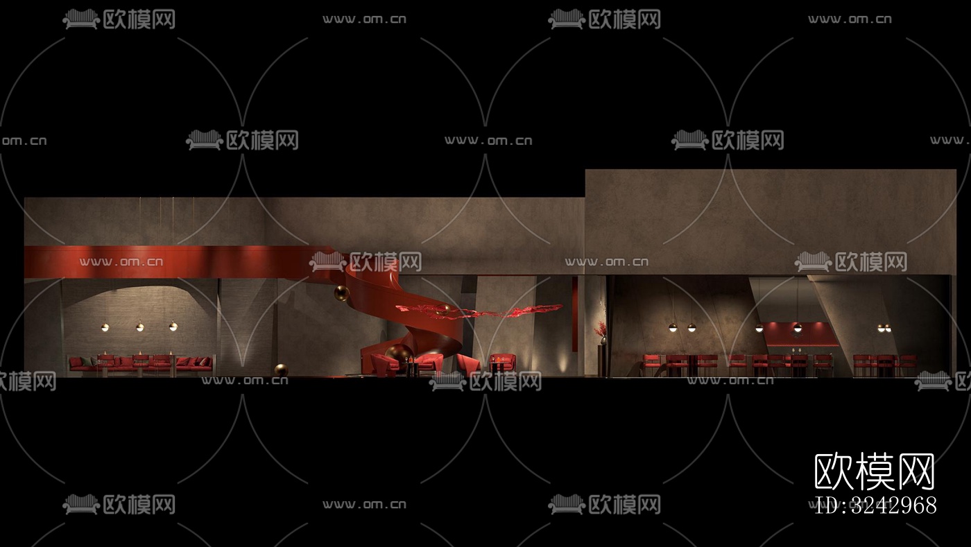 现代中餐厅效果图下载（渲染图11）